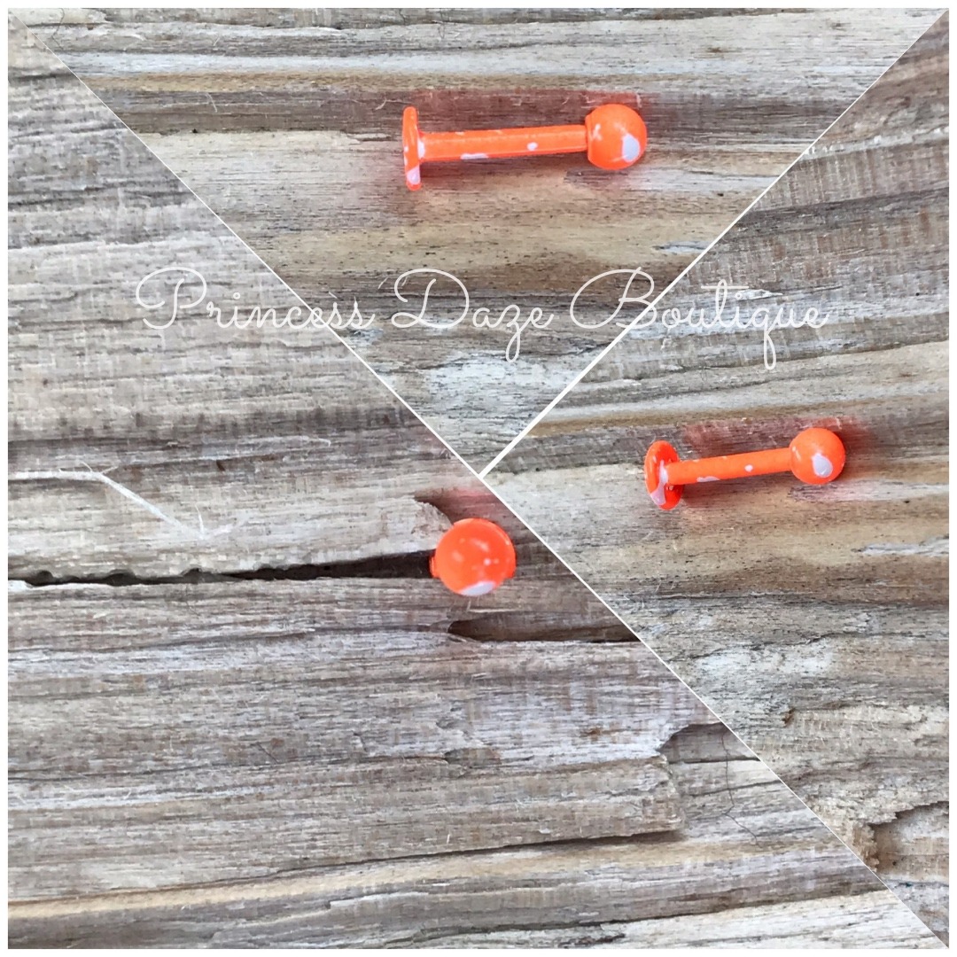 Orange Paint Splatter Labret Monroe Lip Tragus Piercing